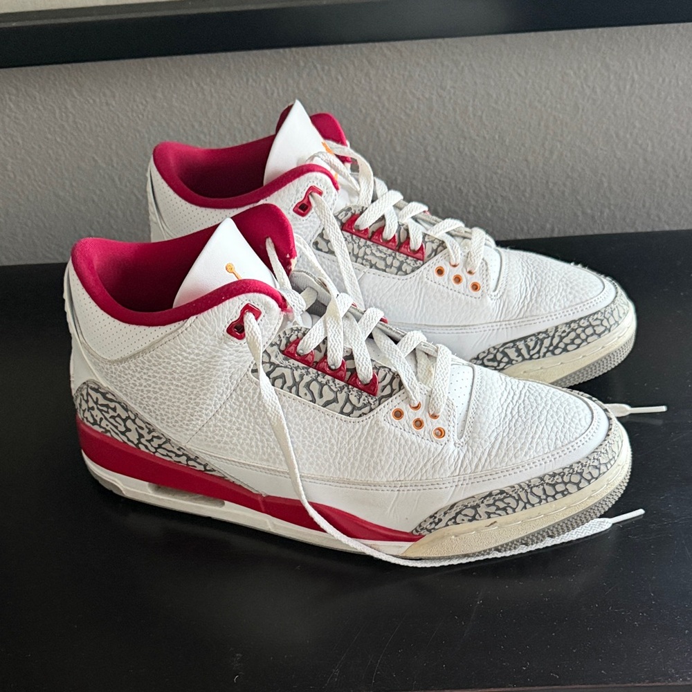 Air Jordan 3 Cardinal Red Size 11.5 Retro Basketball Sneakers